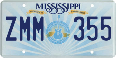 MS license plate ZMM355