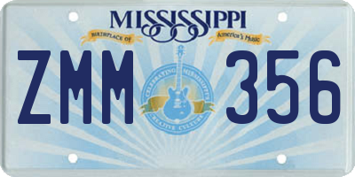 MS license plate ZMM356