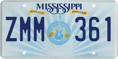 MS license plate ZMM361