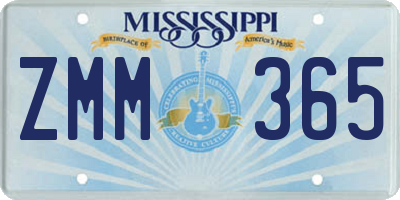 MS license plate ZMM365