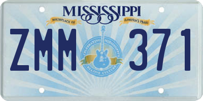 MS license plate ZMM371