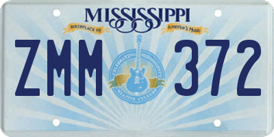 MS license plate ZMM372