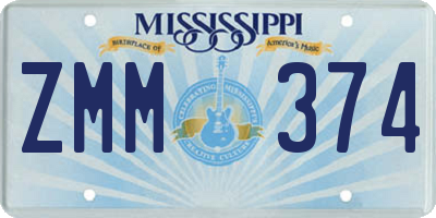 MS license plate ZMM374