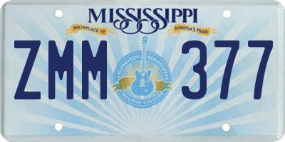 MS license plate ZMM377