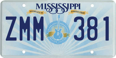 MS license plate ZMM381