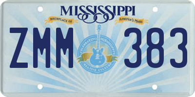 MS license plate ZMM383