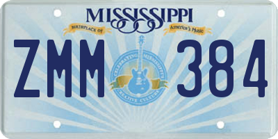 MS license plate ZMM384