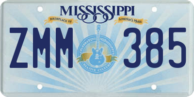 MS license plate ZMM385
