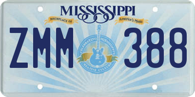 MS license plate ZMM388