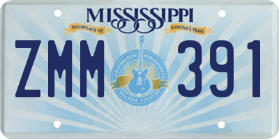 MS license plate ZMM391