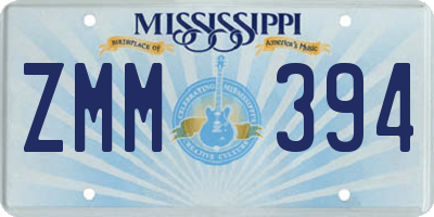 MS license plate ZMM394