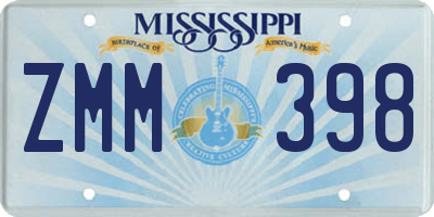 MS license plate ZMM398