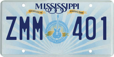 MS license plate ZMM401