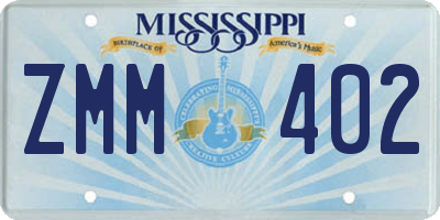 MS license plate ZMM402