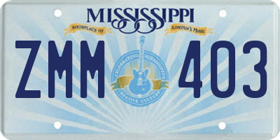 MS license plate ZMM403