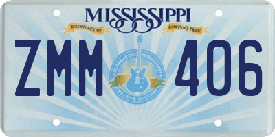 MS license plate ZMM406