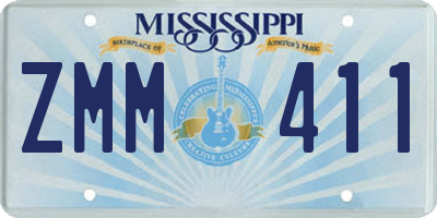 MS license plate ZMM411