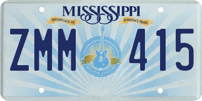 MS license plate ZMM415