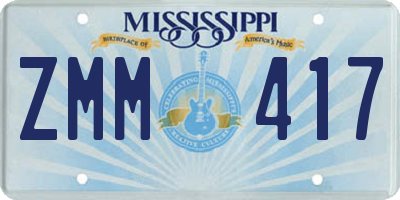MS license plate ZMM417
