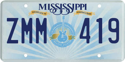 MS license plate ZMM419
