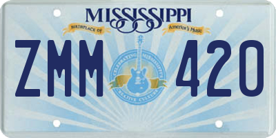 MS license plate ZMM420