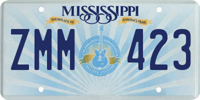 MS license plate ZMM423
