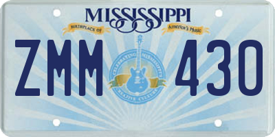 MS license plate ZMM430