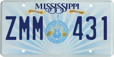 MS license plate ZMM431