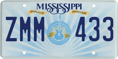 MS license plate ZMM433