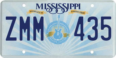 MS license plate ZMM435