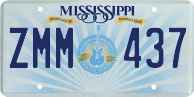 MS license plate ZMM437