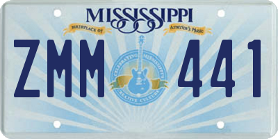 MS license plate ZMM441