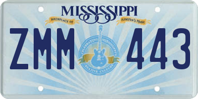 MS license plate ZMM443