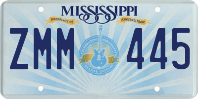 MS license plate ZMM445