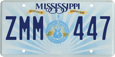 MS license plate ZMM447