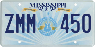 MS license plate ZMM450