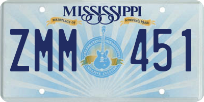 MS license plate ZMM451