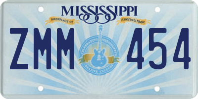 MS license plate ZMM454