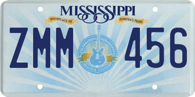 MS license plate ZMM456