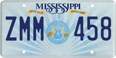 MS license plate ZMM458