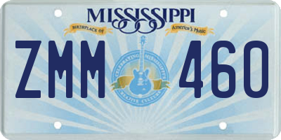 MS license plate ZMM460
