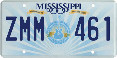 MS license plate ZMM461