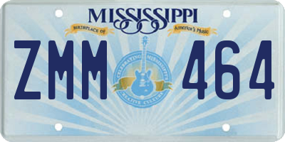 MS license plate ZMM464