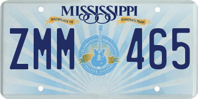 MS license plate ZMM465