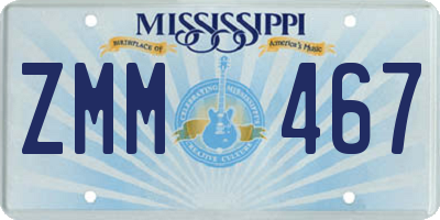 MS license plate ZMM467