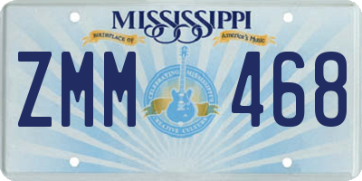 MS license plate ZMM468