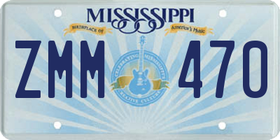 MS license plate ZMM470