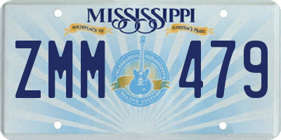 MS license plate ZMM479