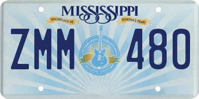 MS license plate ZMM480