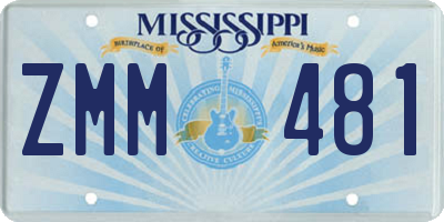 MS license plate ZMM481